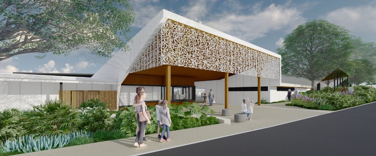 Artist impression of the new Beenleigh Aquatic Centre facade